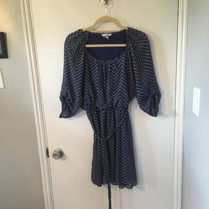 Specklers Navy Polka Dot Chiffon Swing Dress